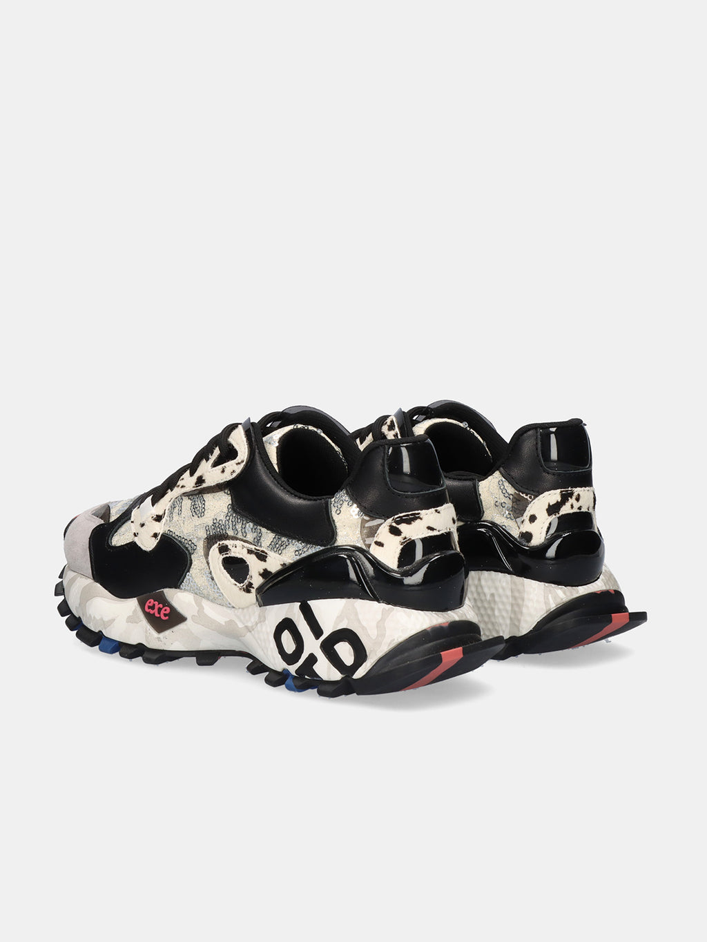 134-10 LEATHER BLACK WHT