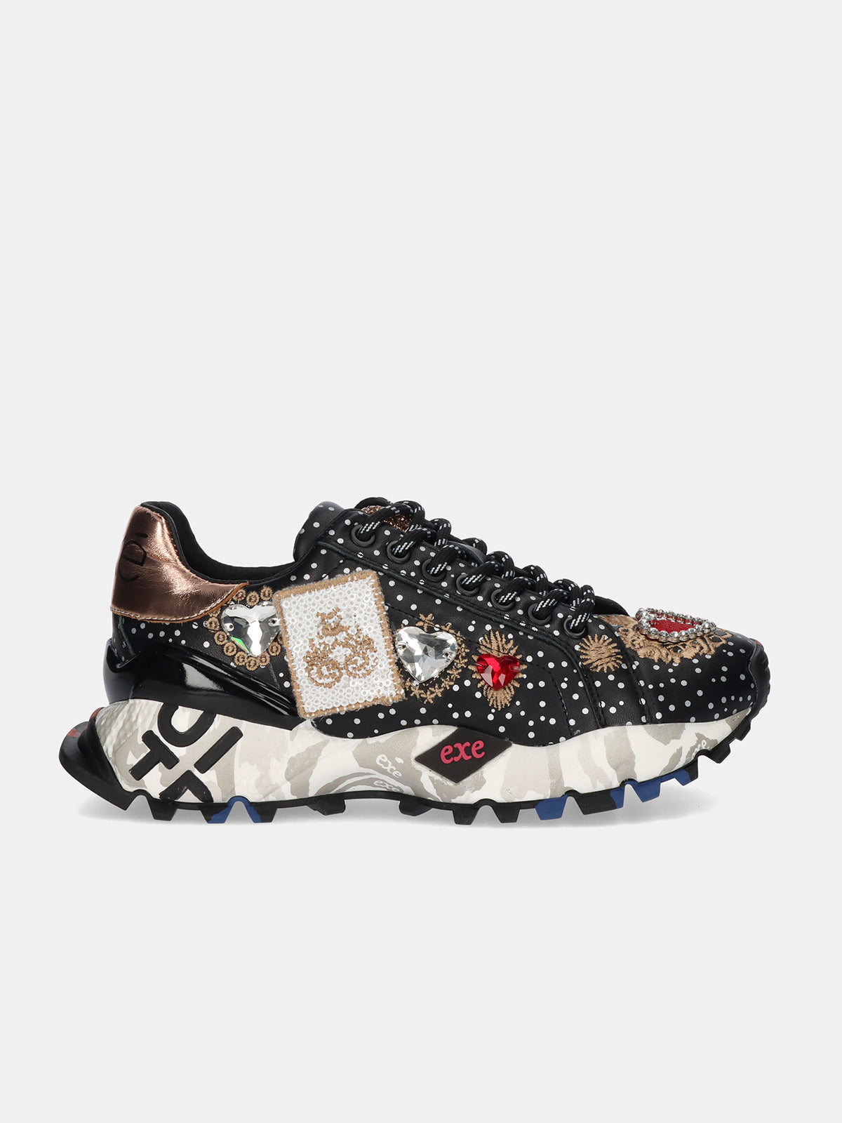 134-211 LEATHER BLACK CHAMPAGNE