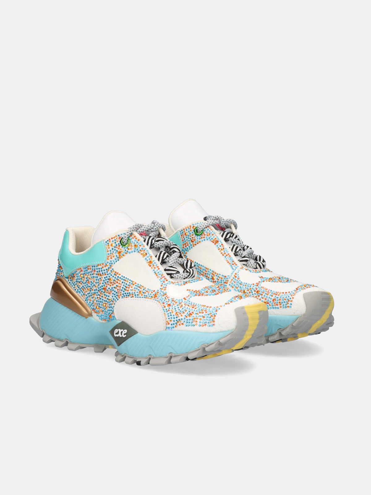 134-23 LEATHER WHITE BLUE