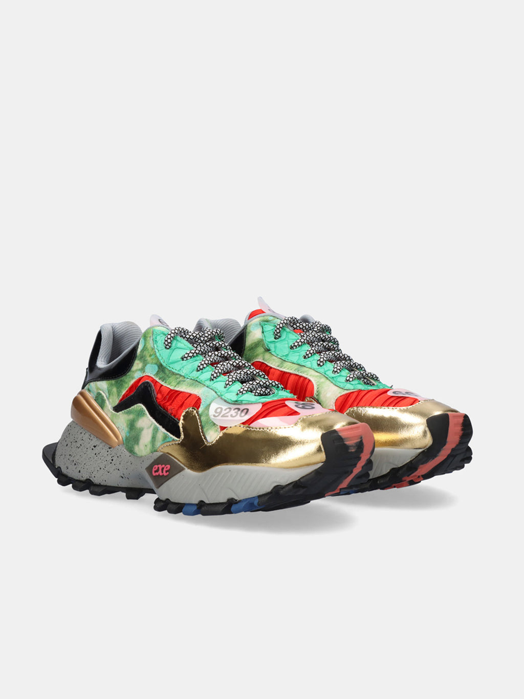 134-28M LEATHER GOLD RED