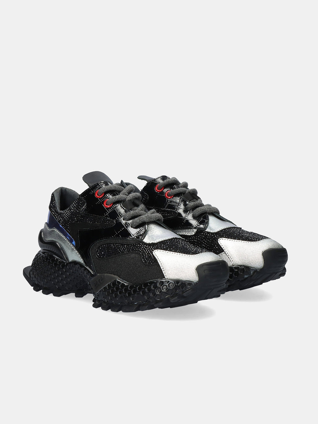 3020-8 LEATHER BLACK-SILV