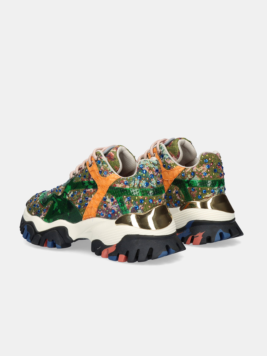 3925-3 LEATHER GREEN ORANGE