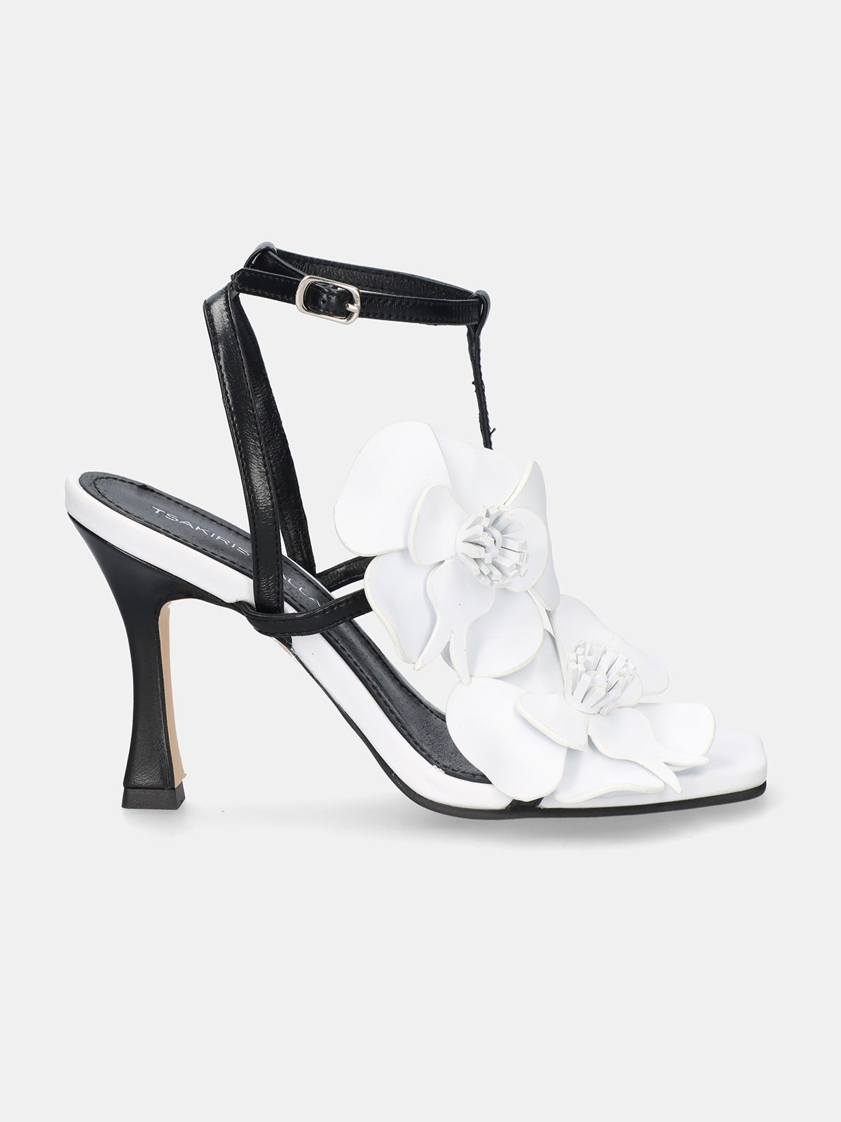 534 SELENA LEATHER BLACK WHITE