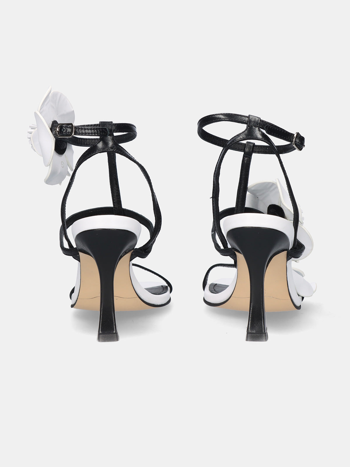 534 SELENA LEATHER BLACK WHITE