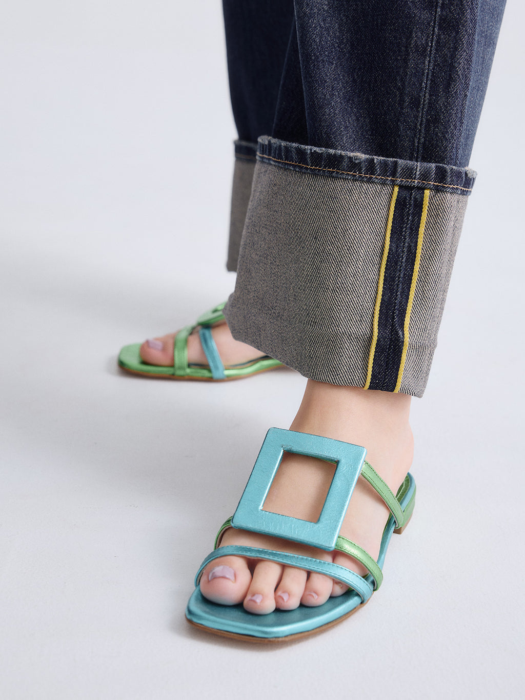 580 FEDRA LEATHER AQUA GREEN