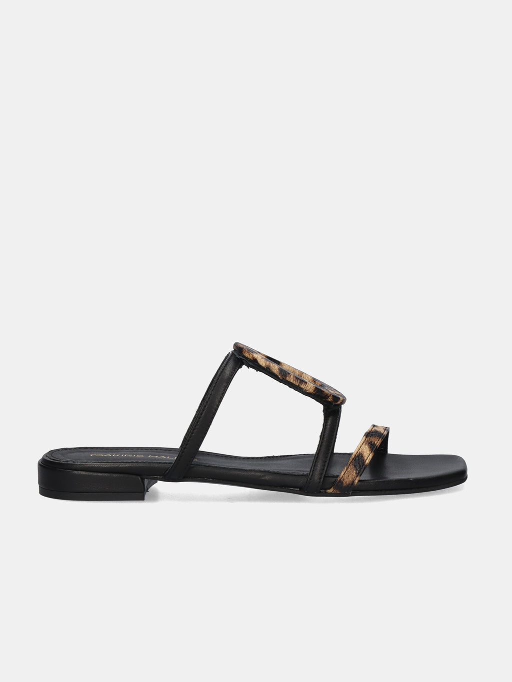 580 FEDRA LEATHER LEOPARD BLACK