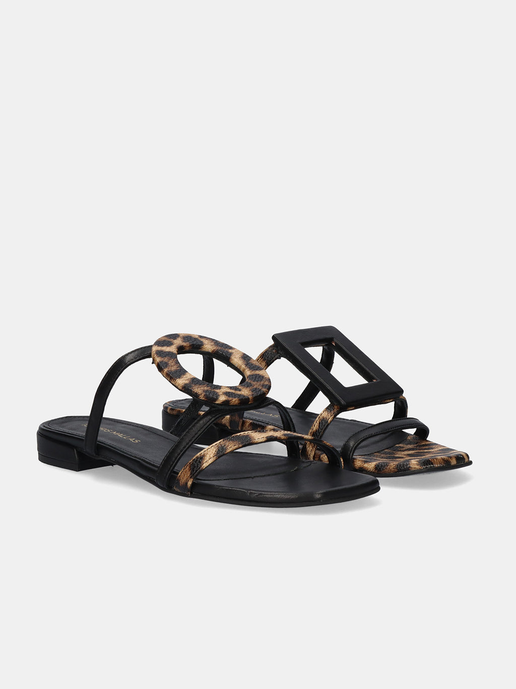 580 FEDRA LEATHER LEOPARD BLACK