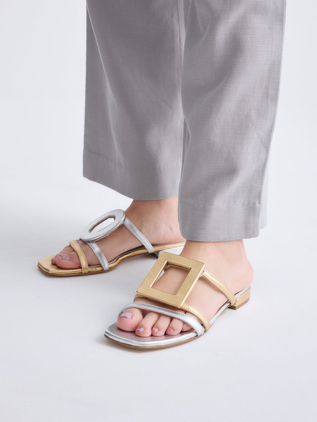 580 FEDRA LEATHER SILVER GOLD