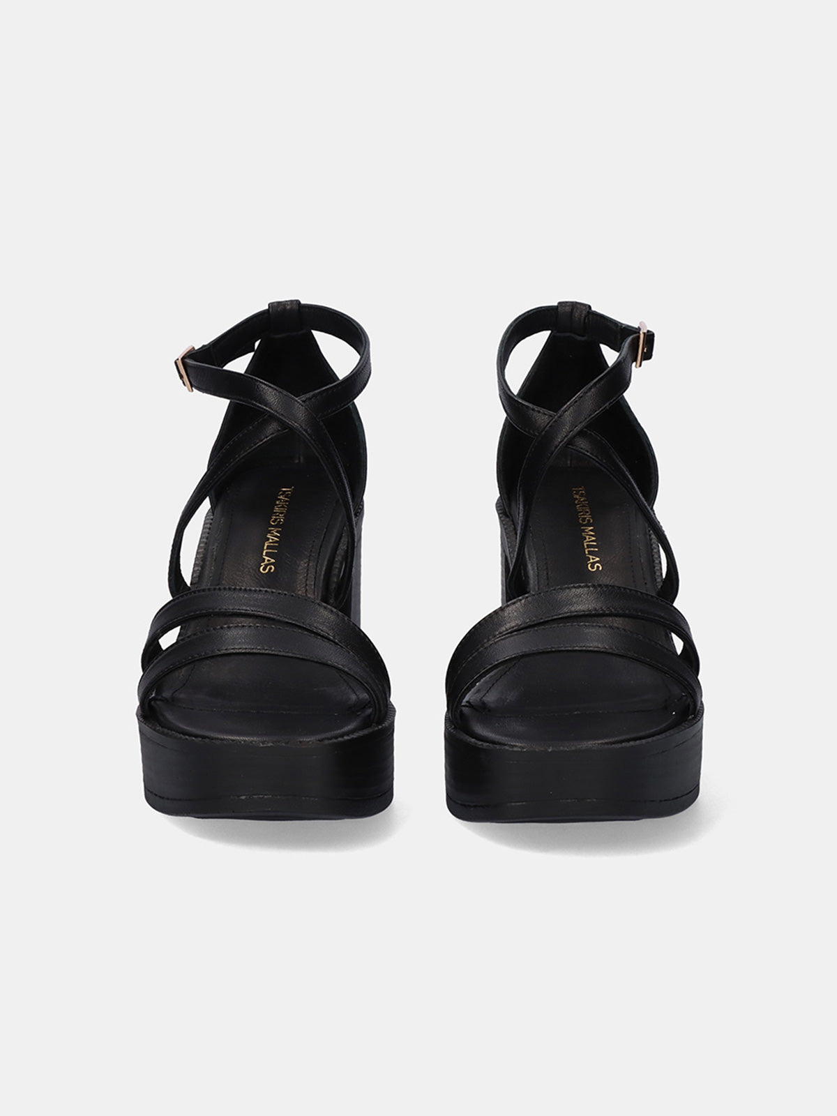 SANDAL HEEL TSAKIRIS MALLAS 614 CECILIA LEATHER BLACK – Exé Shoes