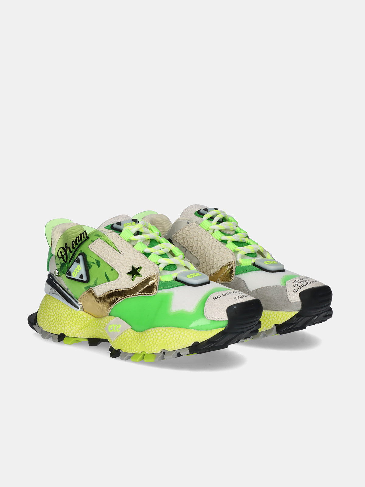 928-3 LEATHER GREEN WHITE