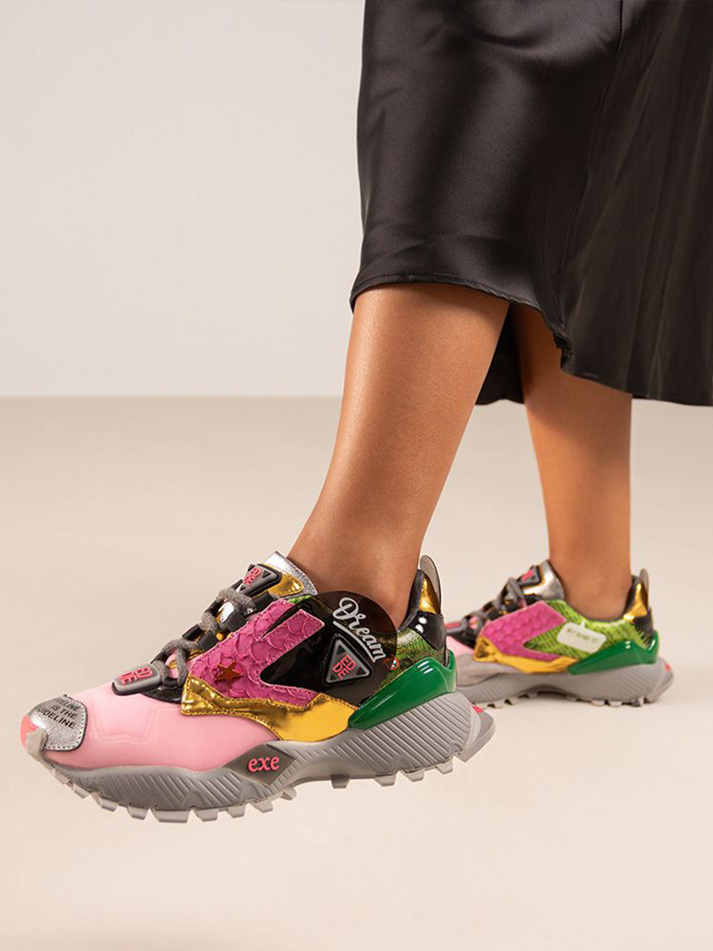 928-3 LEATHER PINK GREY