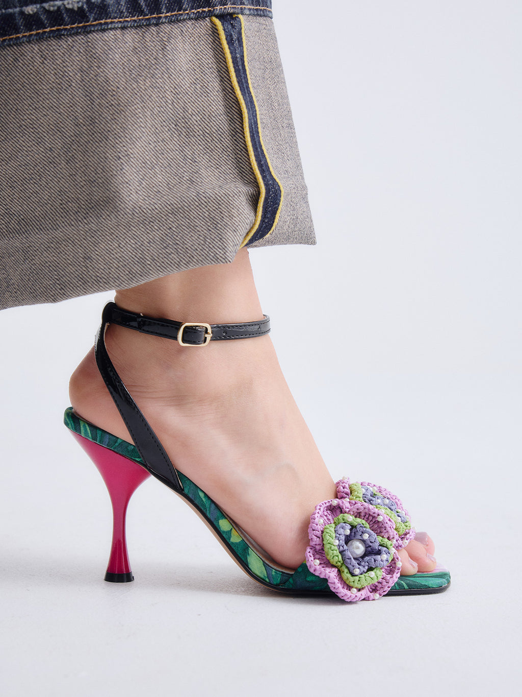 ANITA-116 FLOWER GREEN BLACK