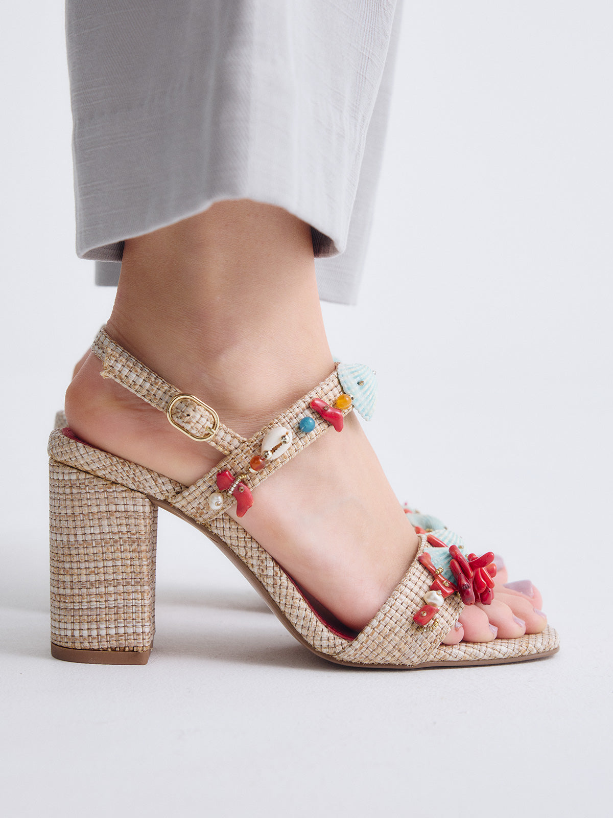 CAROL-515 RAFFIA BEIGE RED