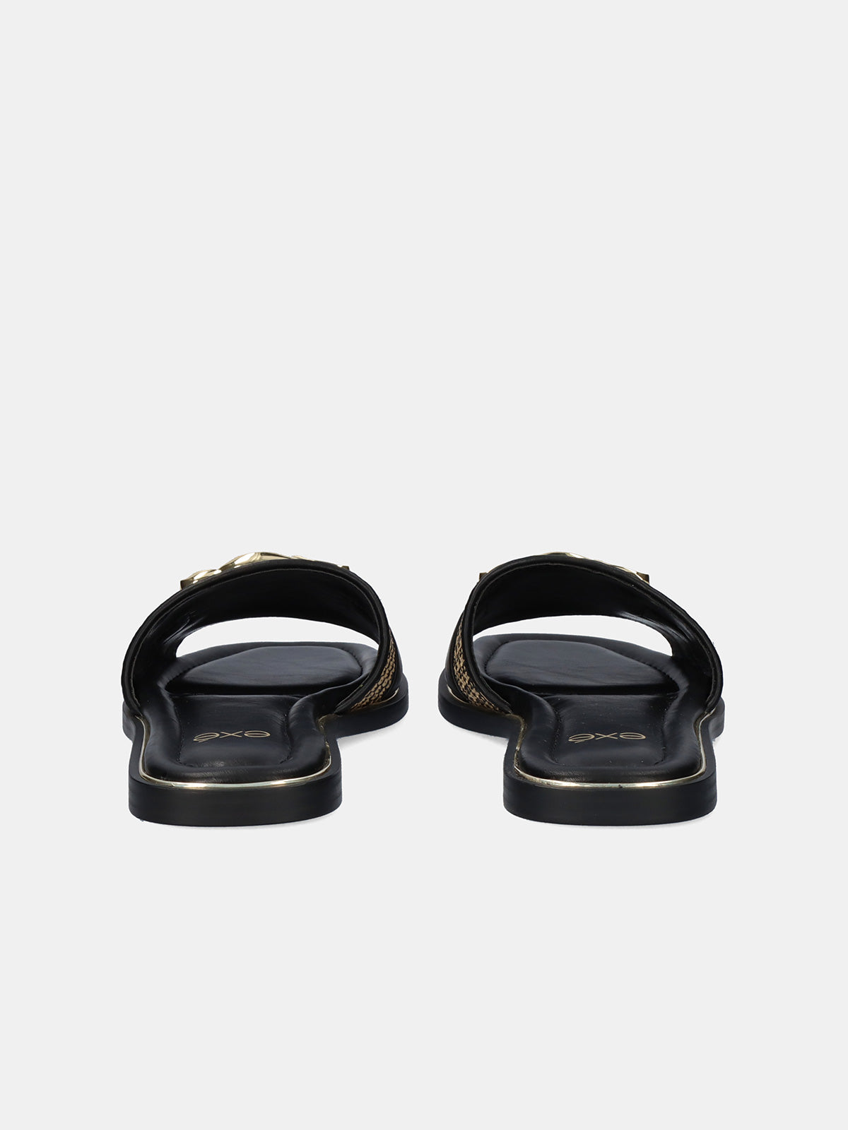 DORETA-456 RAFFIA BLACK BEIGE