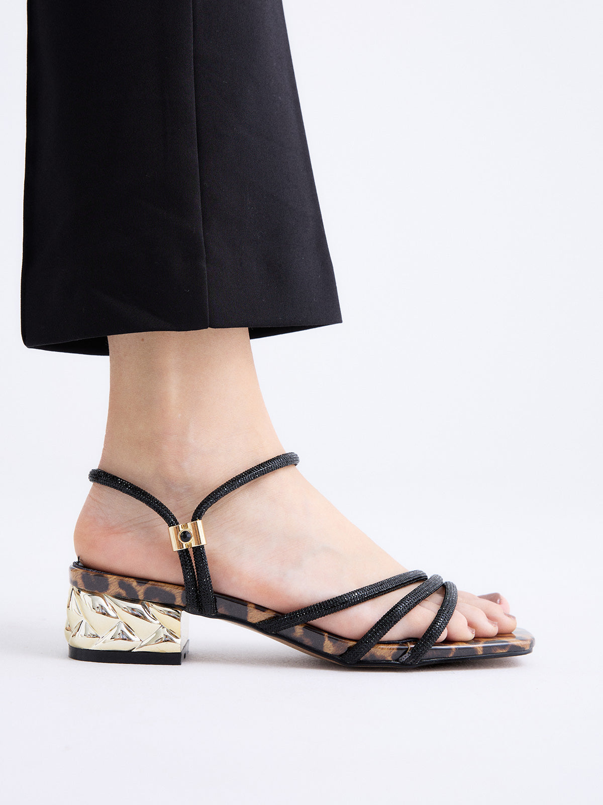 KATY-485 STRASS LEOPARD BLACK