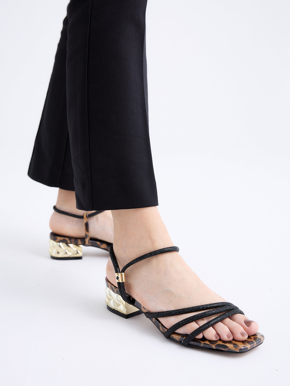 KATY-485 STRASS LEOPARD BLACK