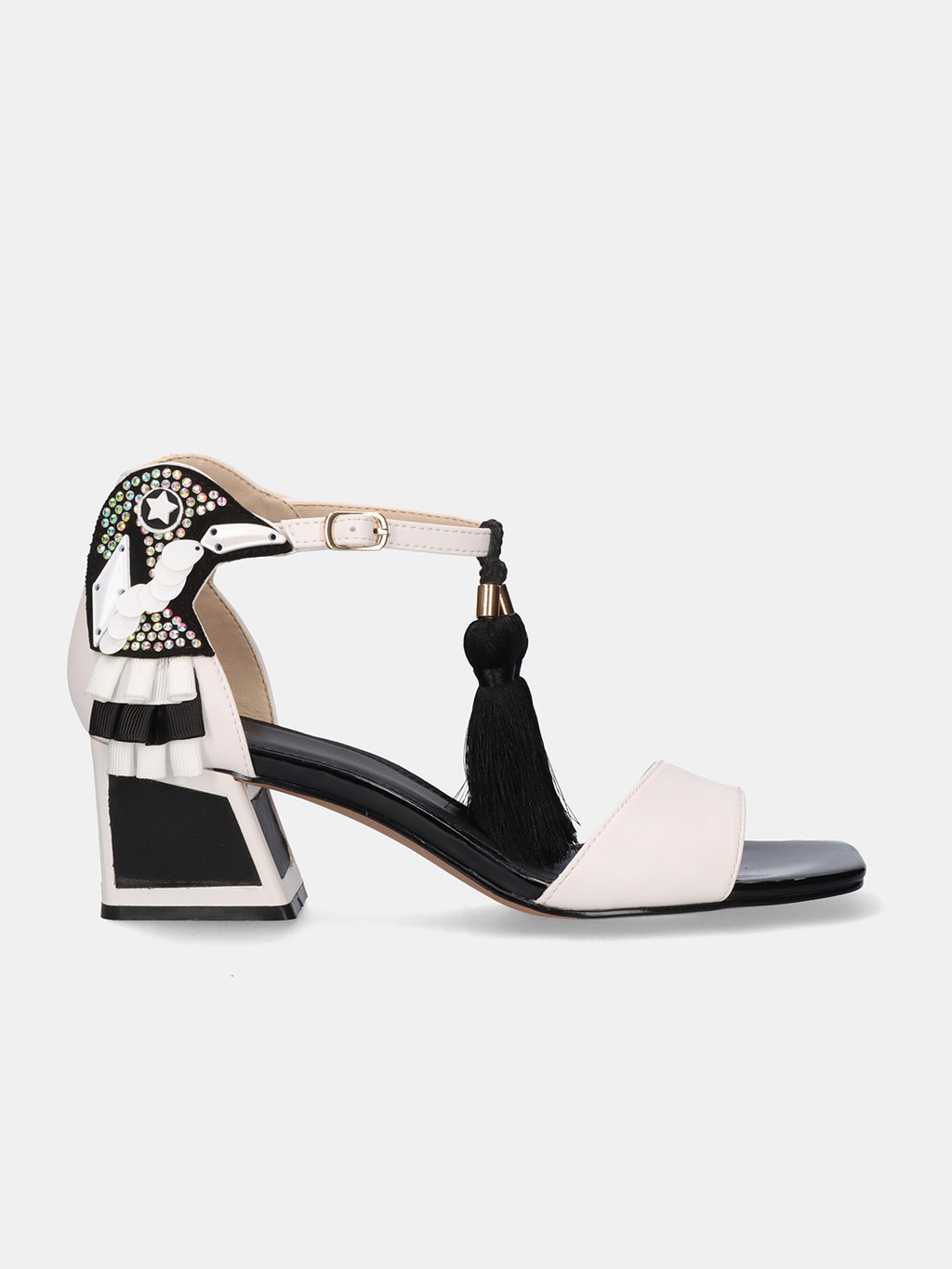 LUISA-210 PU WHITE BLACK