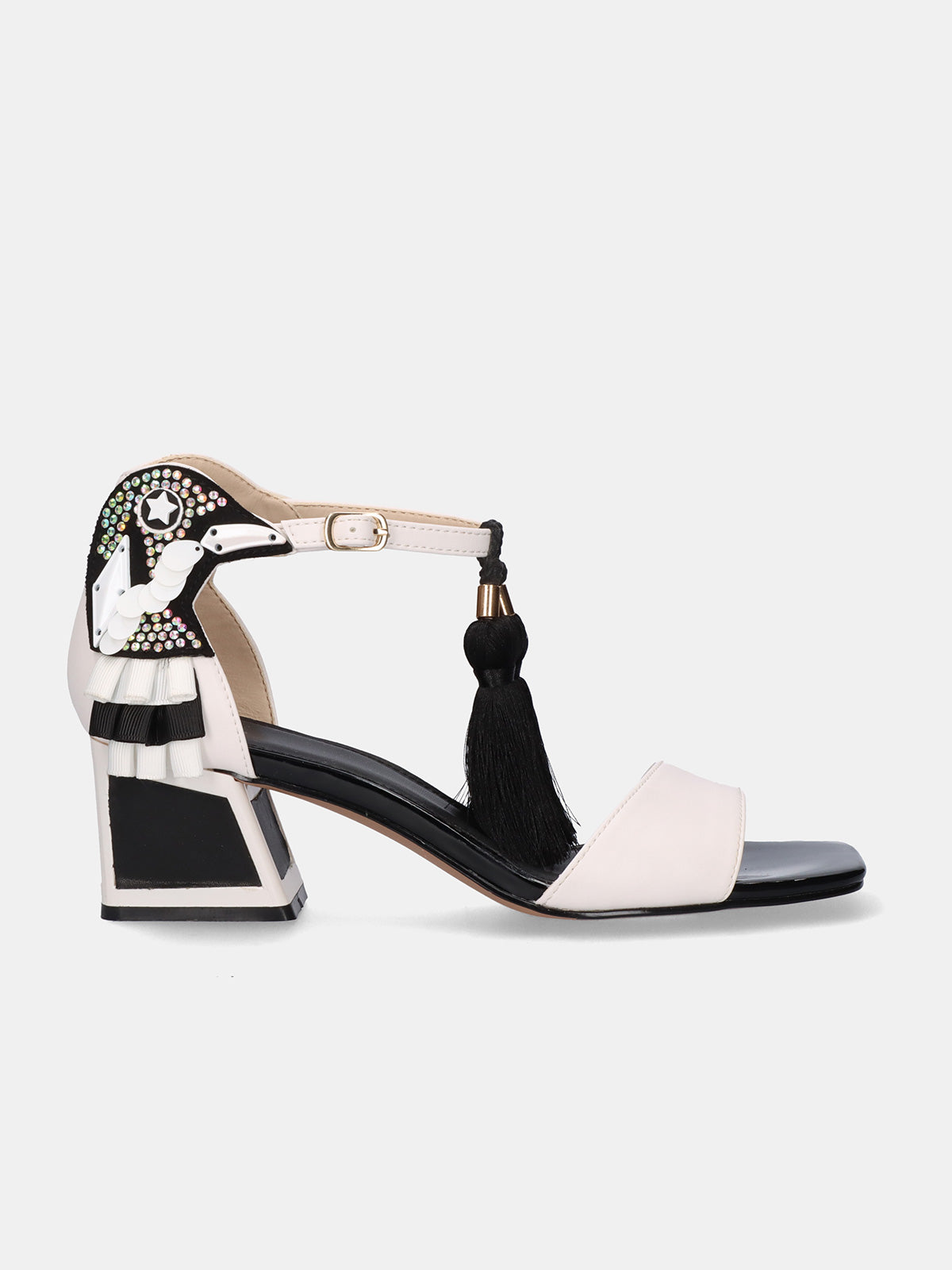 LUISA-210 PU WHITE BLACK