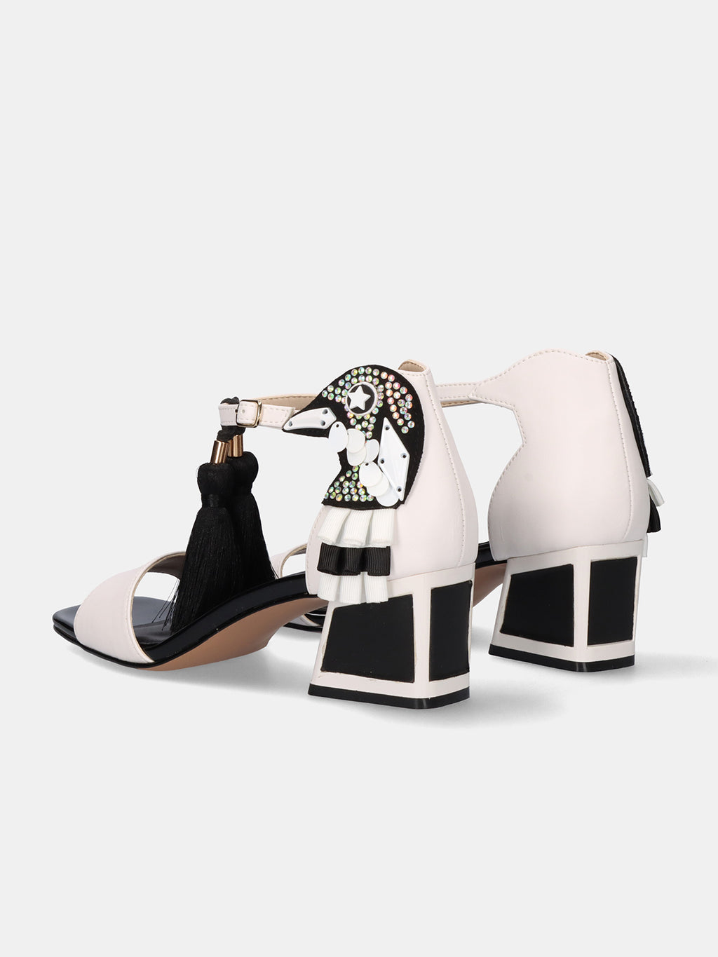 LUISA-210 PU WHITE BLACK