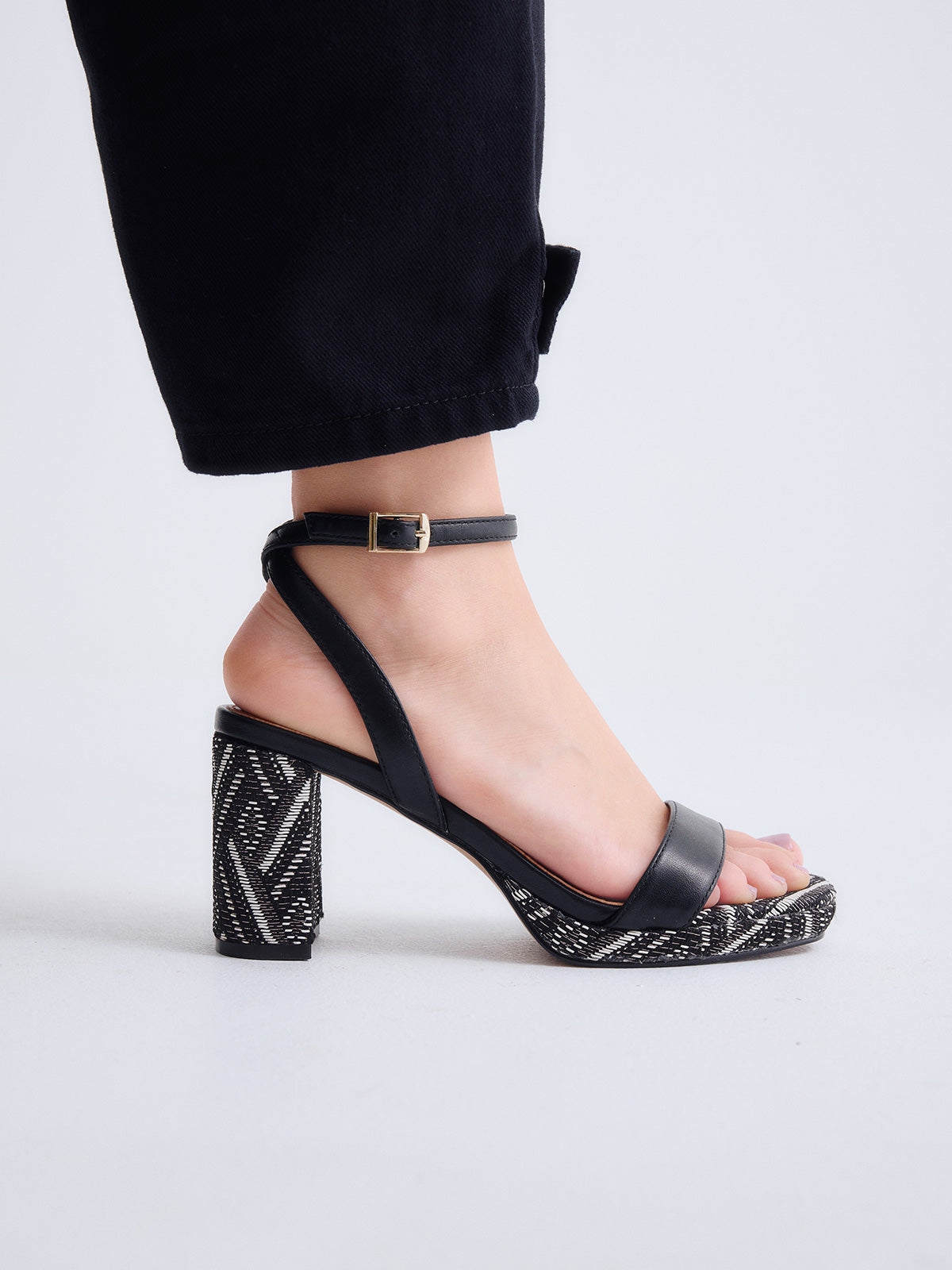 LUISA-778 RAFFIA BLACK PEWTER