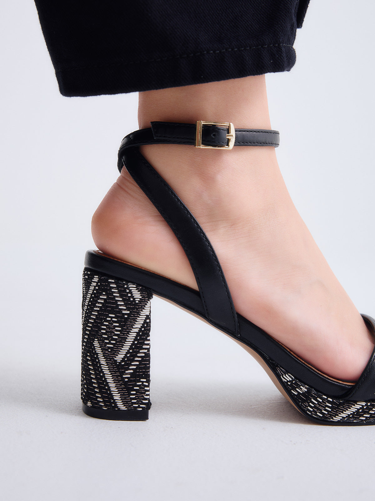 LUISA-778 RAFFIA BLACK PEWTER