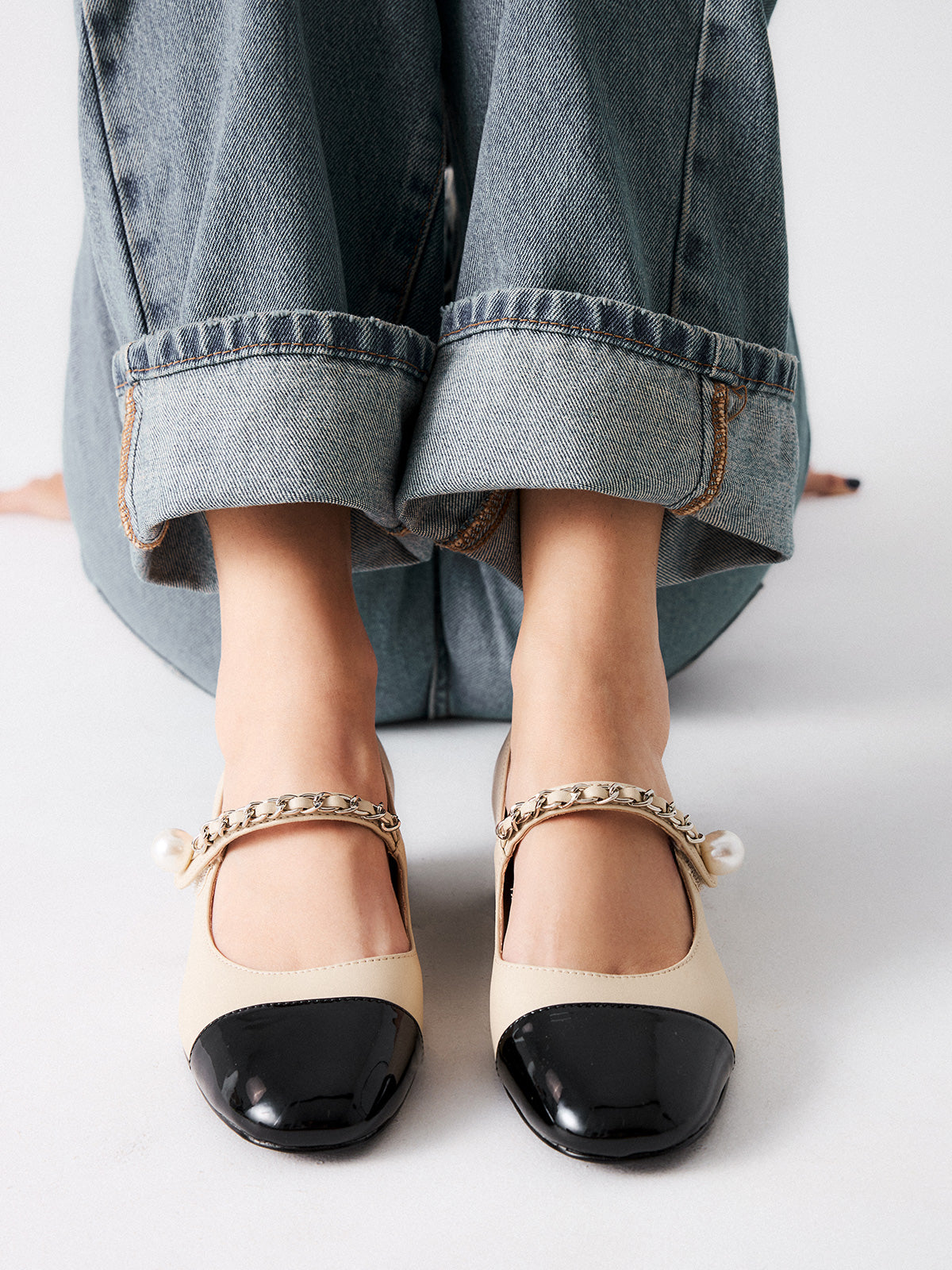 MINA-523 PU BEIGE BLACK