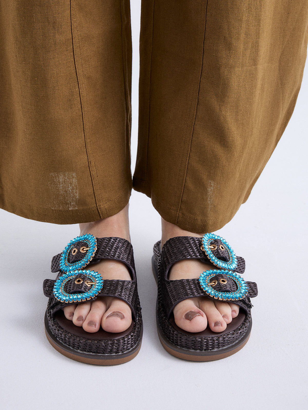 NAPOLI-817 RAFFIA BROWN