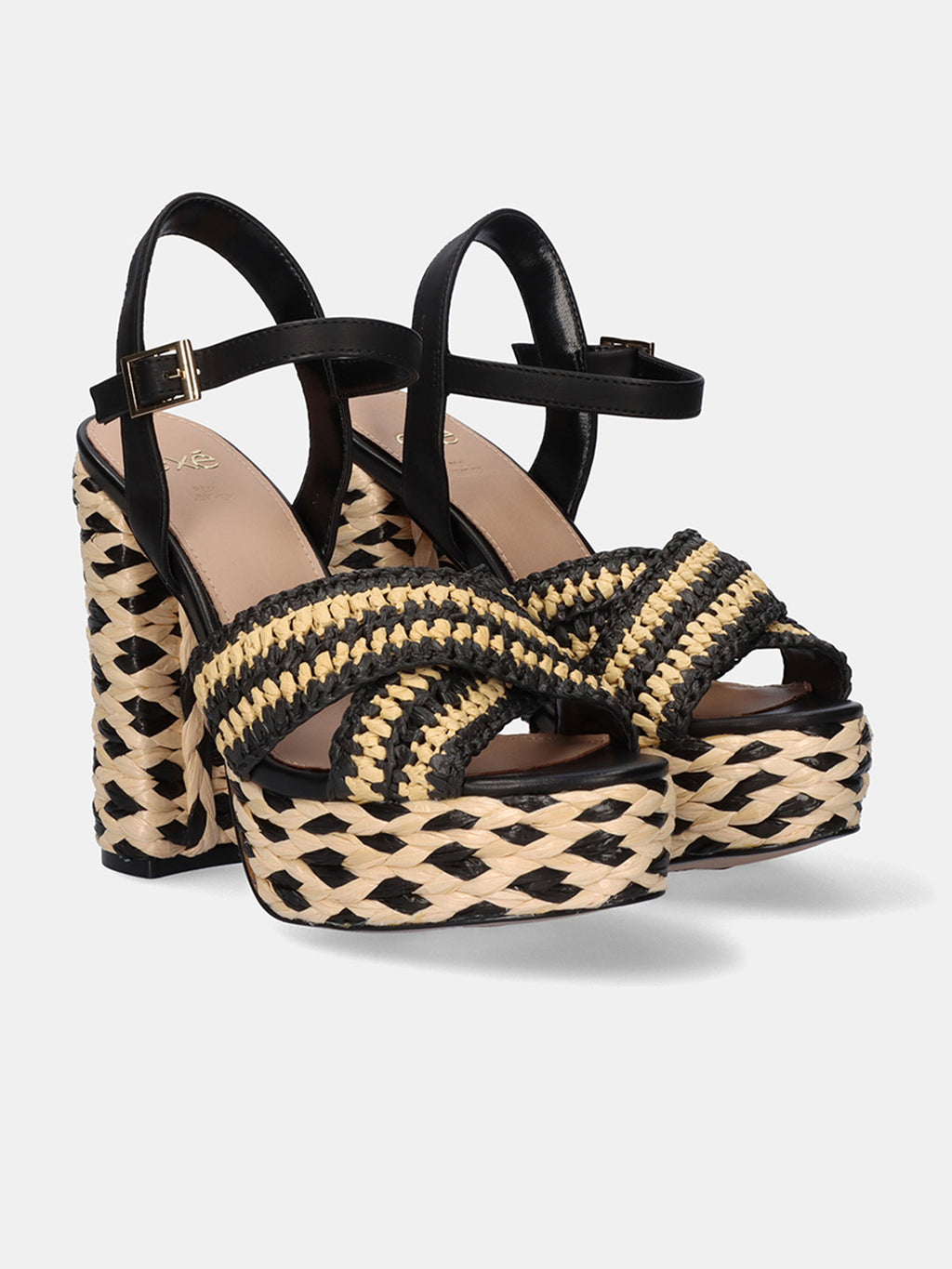 OPHELIA-675 RAFFIA BEIGE BLACK