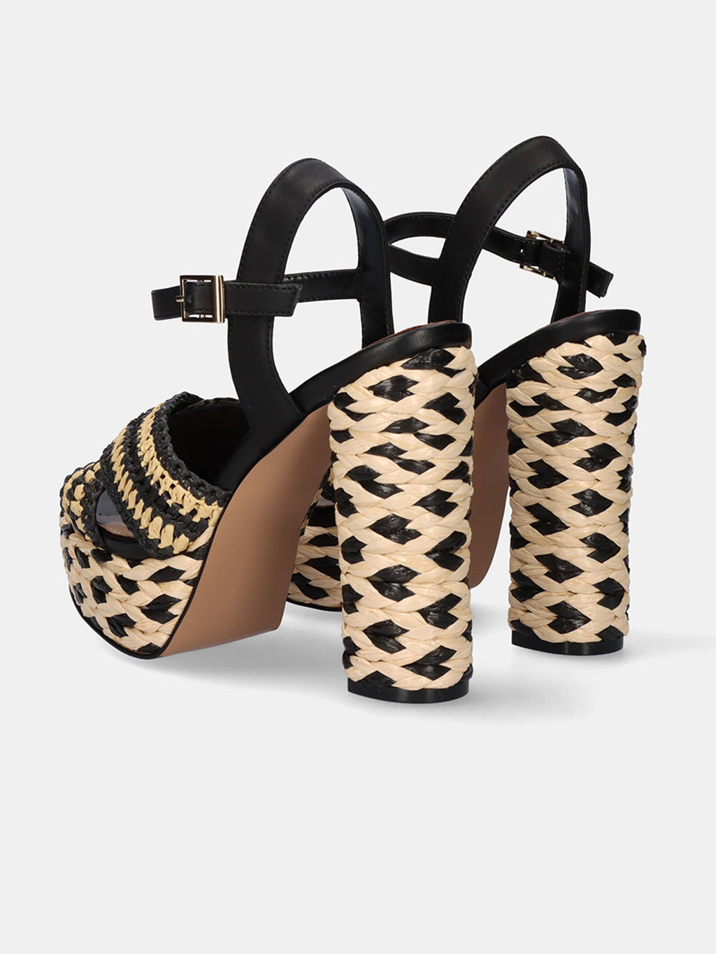 OPHELIA-675 RAFFIA BEIGE BLACK