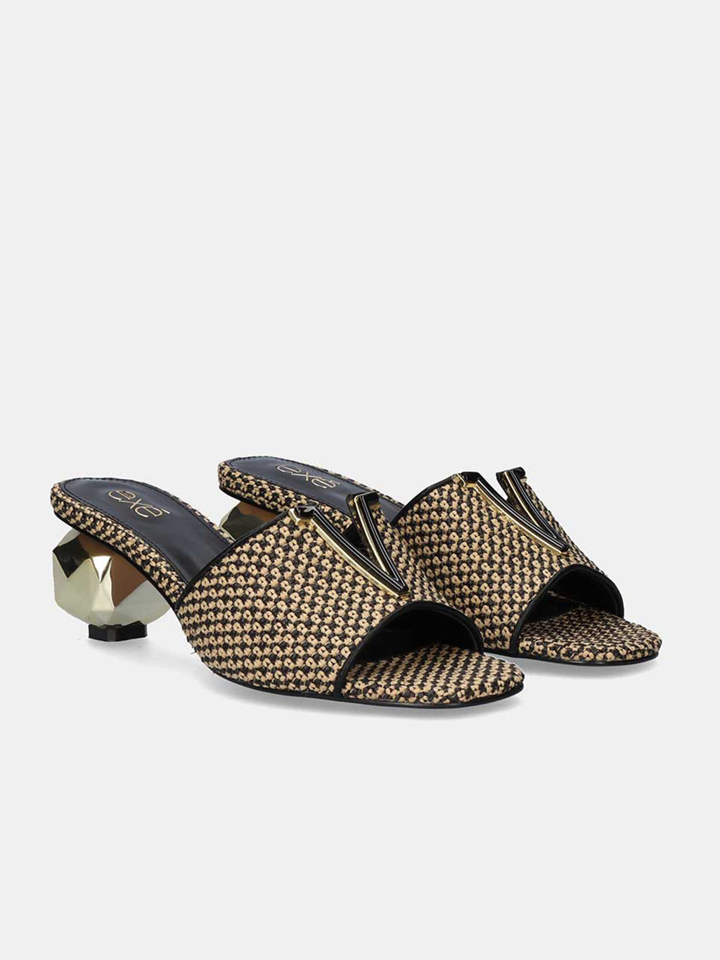 SCARLET-601 RAFFIA BLK-BEIGE