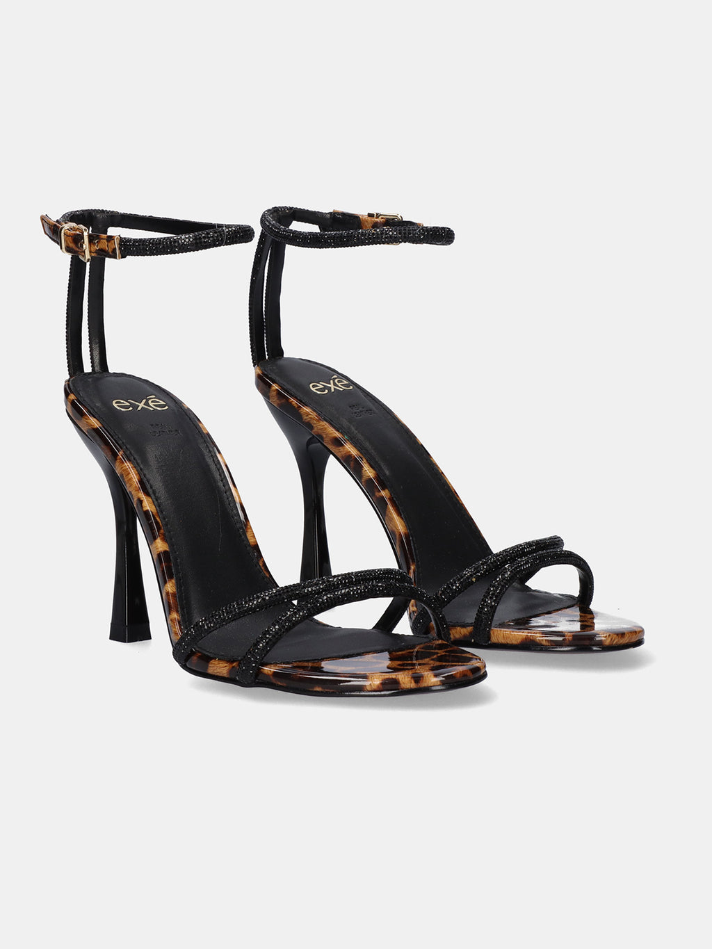 SILVER-639 STRASS LEOPAR BLK