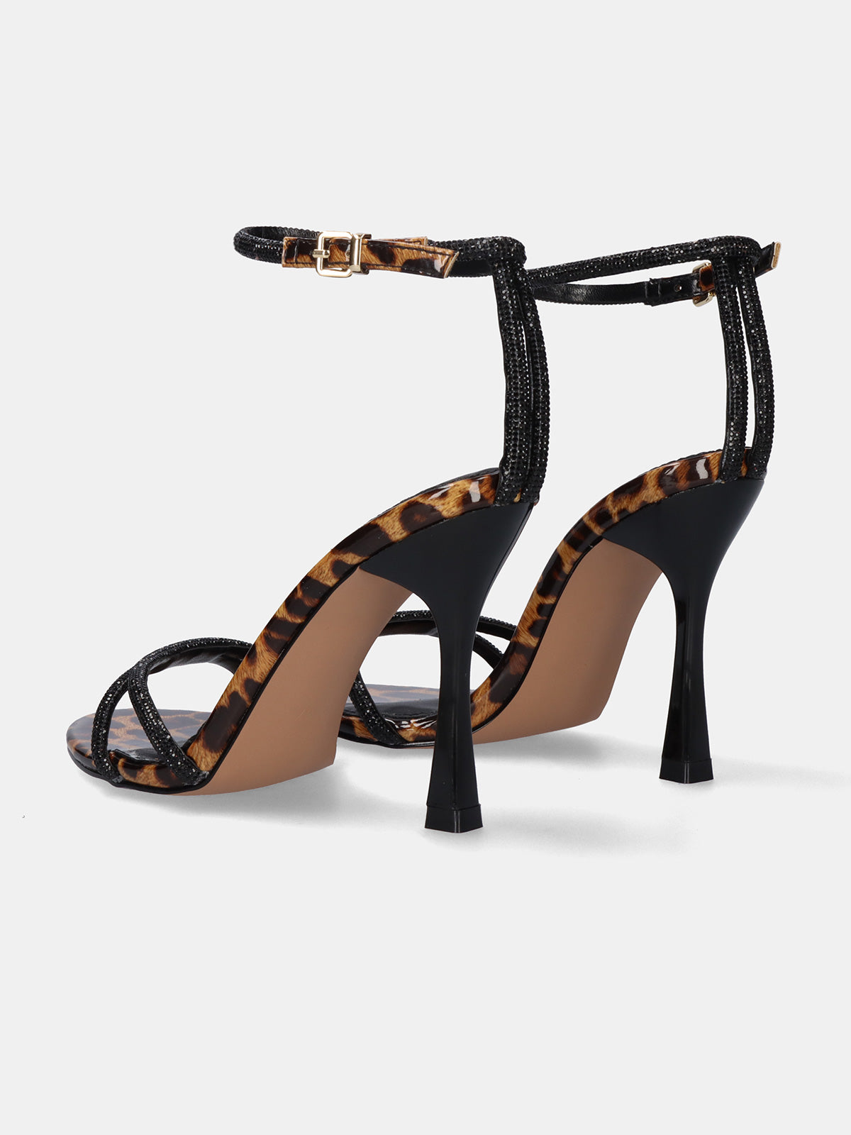 SILVER-639 STRASS LEOPARD BLACK