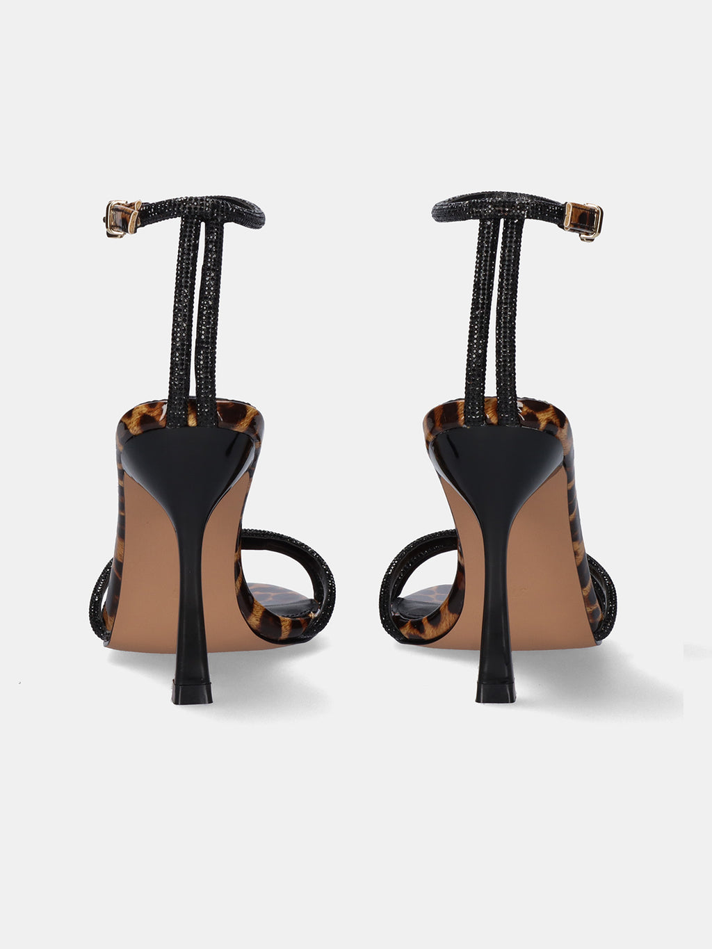 SILVER-639 STRASS LEOPAR BLK