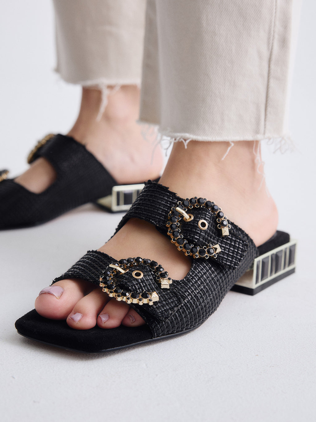 SUMMER-871 RAFFIA BLACK