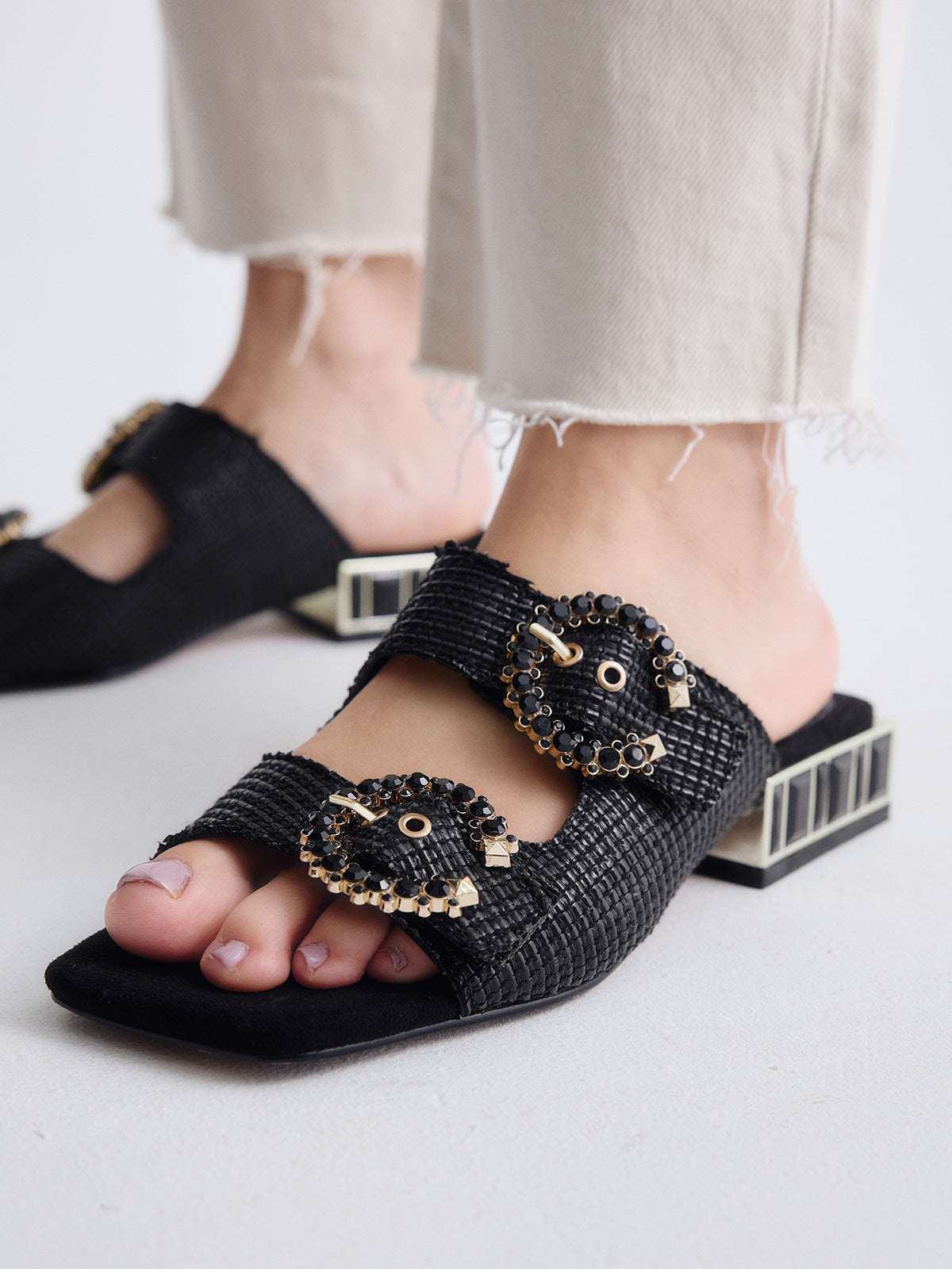 SUMMER-871 RAFFIA BLACK