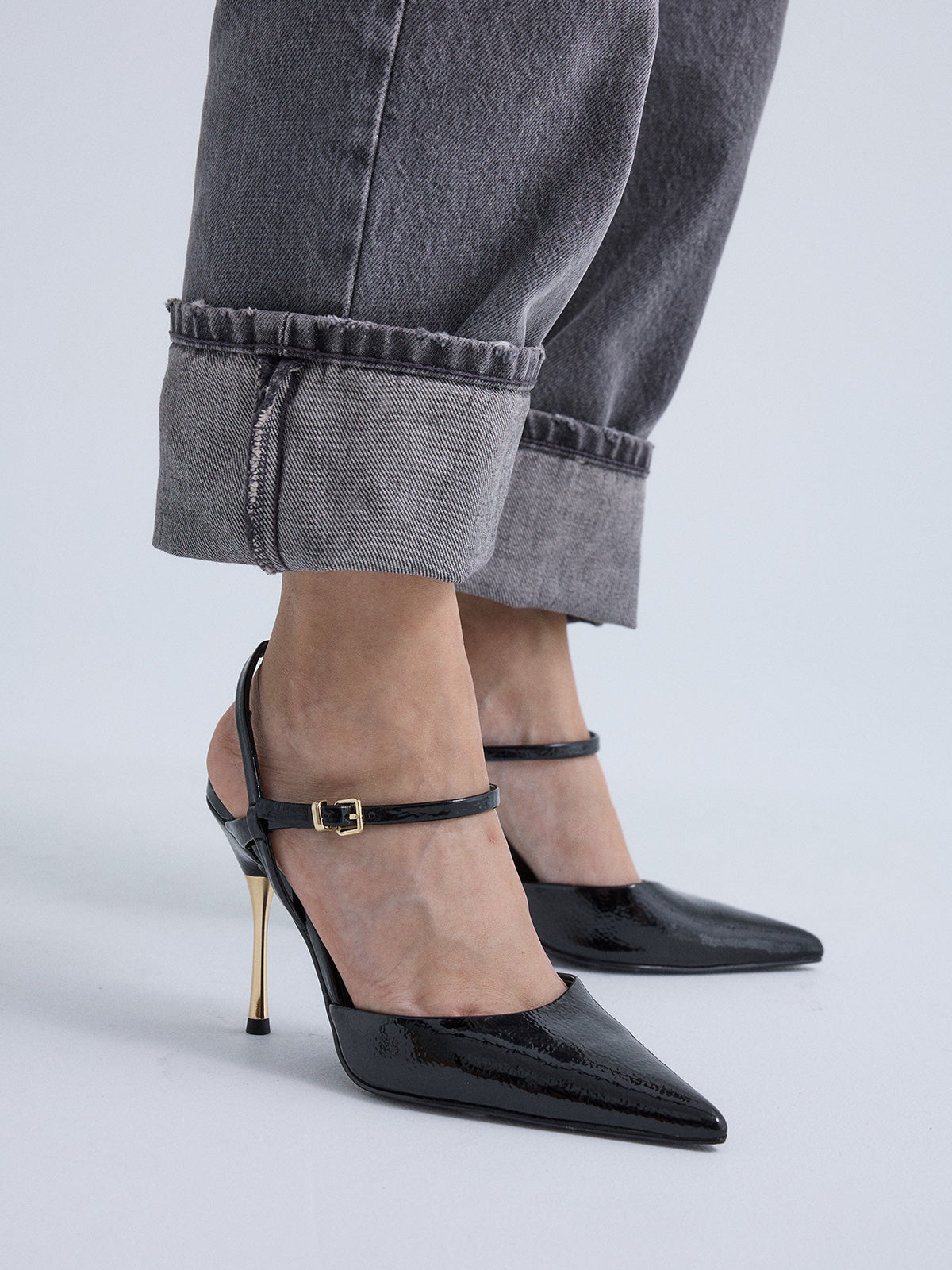 VANESA-130 PATENT BLACK