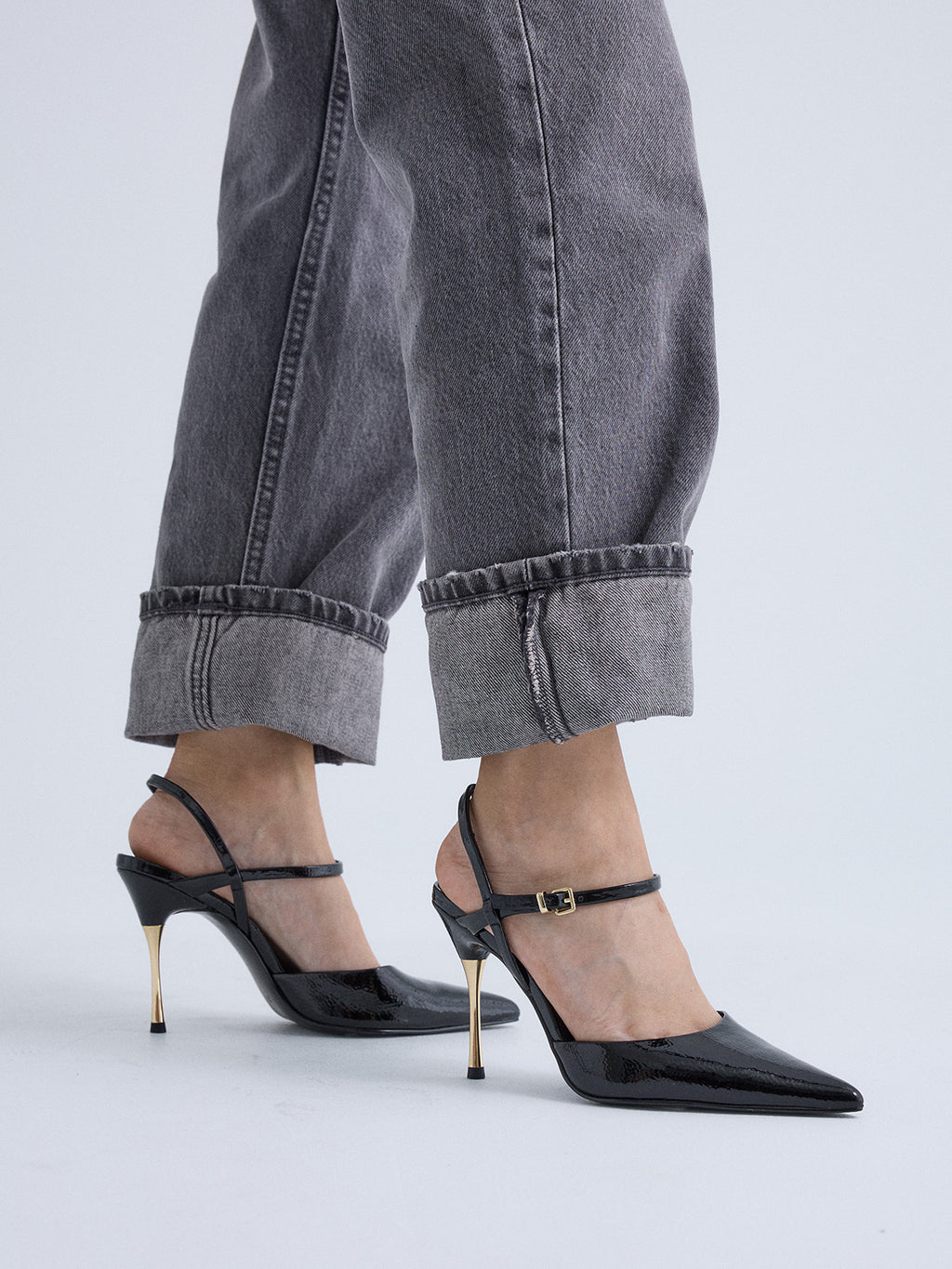 VANESA-130 PATENT BLACK