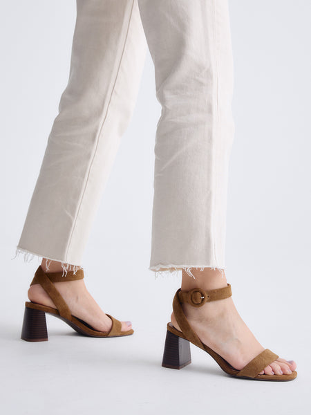 EXE HEEL SANDAL VENETO-567 SUEDE TAN – Exé Shoes