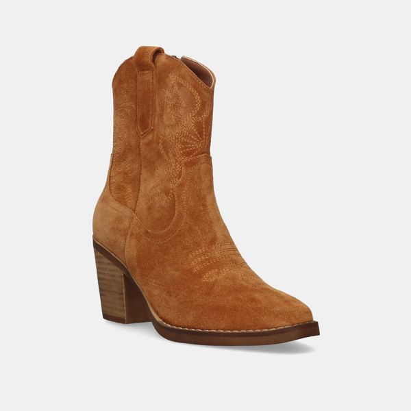 BOOTS COWBOY 2575-04R SUEDE CAMEL