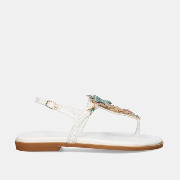 FLAT SANDAL 522 LORIS LEATHER WHITE