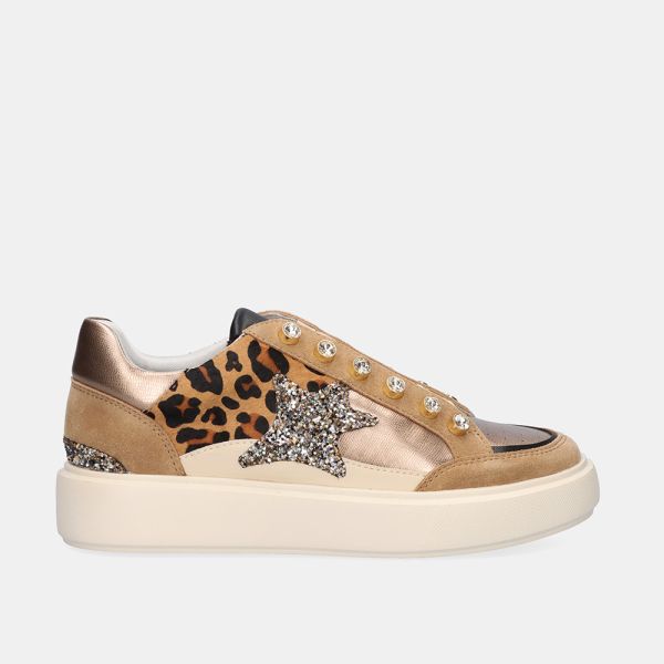 ZAPATILLAS EXÉ ESTILO CASUAL CH3595A-61 LEOPARD CAMEL