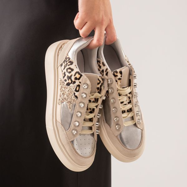 ZAPATILLAS EXÉ ESTILO CASUAL CH3595A-61 LEOPARD NATURAL