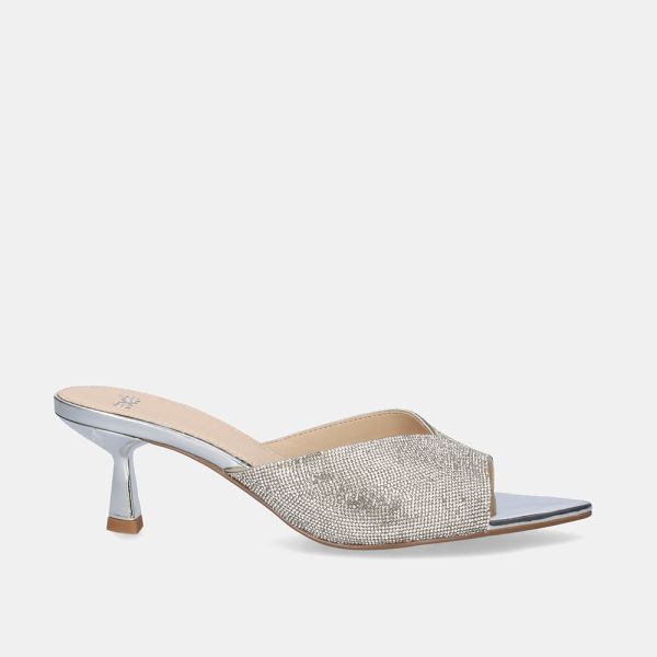 IBIZA-012 HEEL SANDAL STRASS SILVER