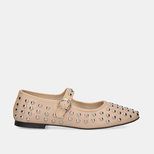 BALLERINAS WITH STUDS M14-03 BEIGE