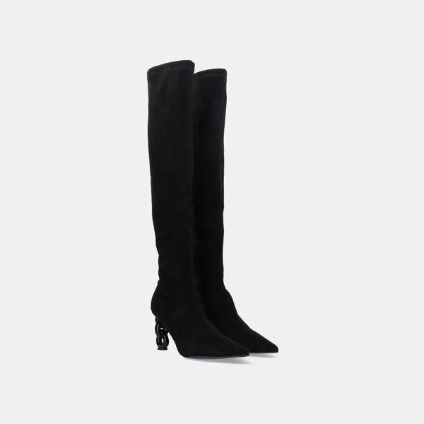 HIGH HEEL BOOT SAMANTHA-442 MICROFIBER BLACK